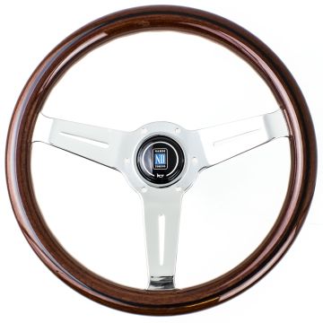 Nardi Classic Steering Wheel - Wood with Polished Spokes - 330mm