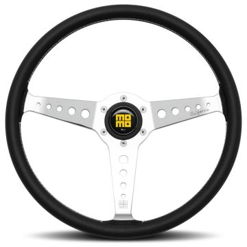 MOMO S/W CALIFORNIA HERITAGE- POLISHED SPOKES/BLACK LTH Ø360mm Street Steering Wheel