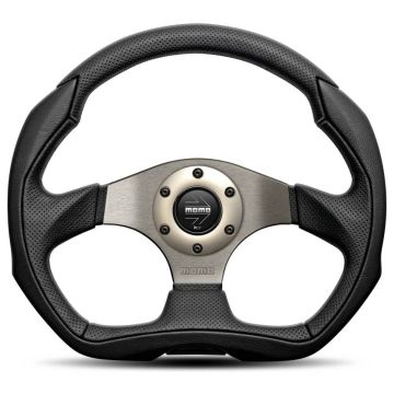 MOMO S/W EAGLE - BLACK LTH - ANTHRACITE CENTRE Ø350mm Street Steering Wheel