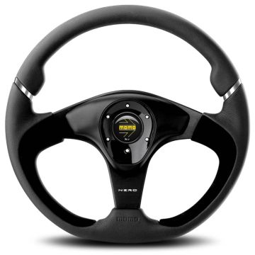 MOMO S/W NERO - BLACK LEATHER/SUEDE Ø350mm Street Steering Wheel