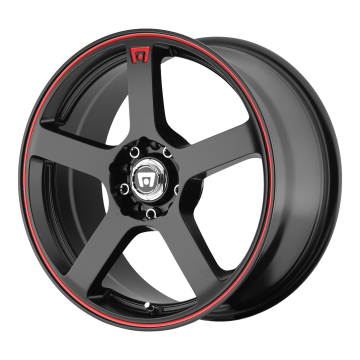 Motegi FS5 18x8" 5x100/5x114.3 ET35 in Matt Black Red Racing Stripe