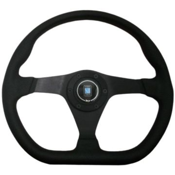 Nardi Gara Sport Leather Steering Wheel 350mm with Red Stitching and Black Spokes